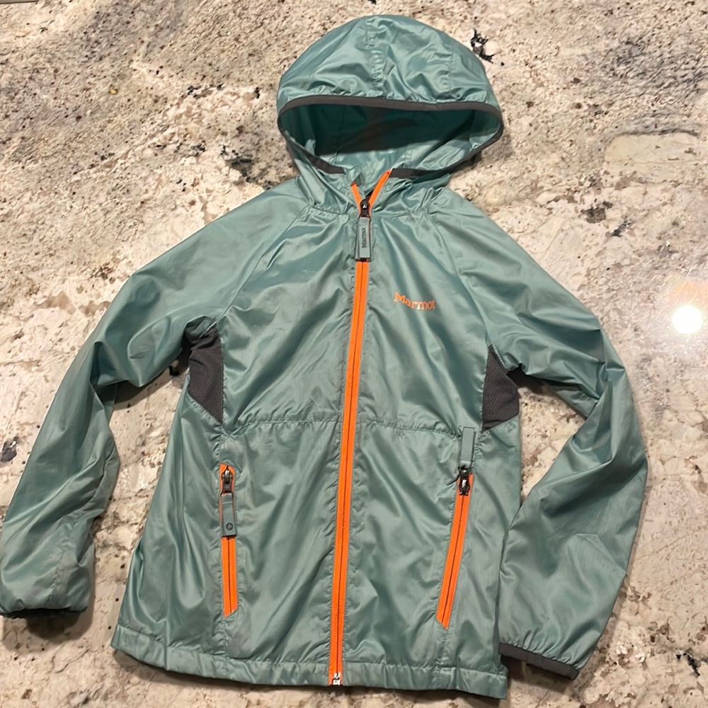 Boys Marmot lined, hooded water resistant jacket